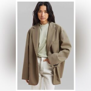 FRANKIE OVERSIZED BOYFRIEND BLAZER - DESERT TAUPE